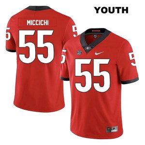 Youth Georgia Bulldogs NCAA #55 Miles Miccichi Nike Stitched Red Legend Authentic College Football Jersey UQO3854TV